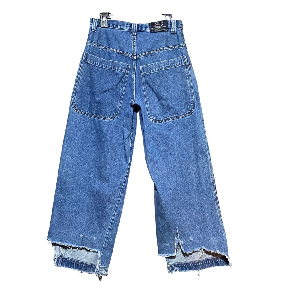 On The Brink Vintage 90s Wide Leg Skater Jeans Size 30x27 Baggy Grunge Raver Y2K